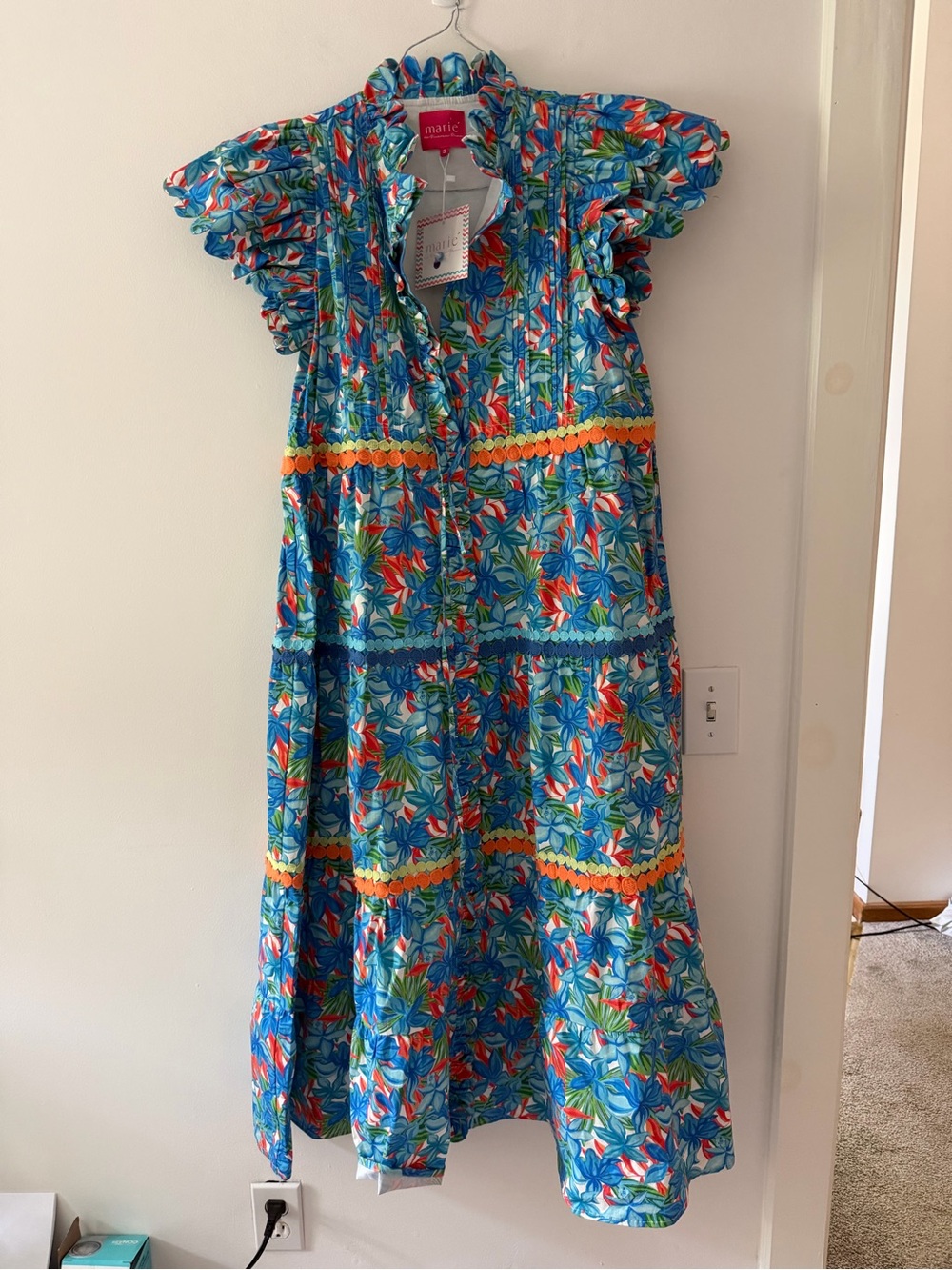NWT Marie Collection by Victoria Dunn Beau Maxi Dress in Firecracker Blue Small - Picture 3 of 16